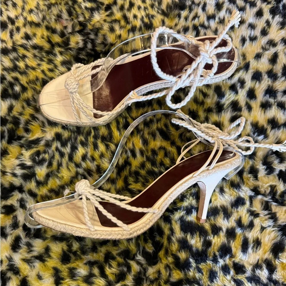Staud Chiara Espadrille Rope Tan Bohemian Beach Macrame Heels 41 - Picture 4 of 6